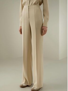 LILYSILK 100% Silk Trousers Straight Leg Pants - Dune